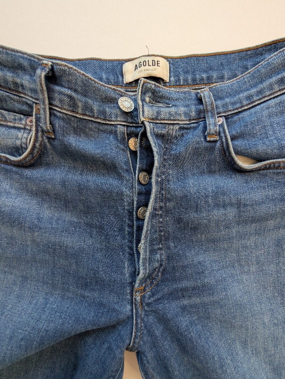 Agolde Nico Slim Straight Jeans in Dark Blue Denim (Fixation) - Picture 10 of 13
